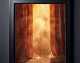 Theater Stage Impressionist Art Print: Cinematic Room Decor (Digital Download)