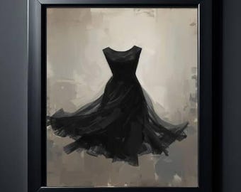 Black Dress Impressionist Art Print: Theater Room Decor (Digital Download)