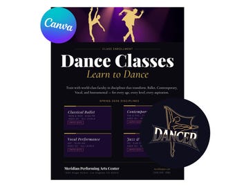 Performing Arts Class Flyer Template | Dance, Theater, Acting, Music Promo (Digital Download)