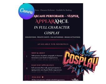 Cosplayer Commission Price Sheet
