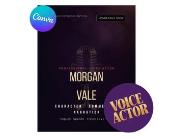 Voice Actor Flyer Template | Professional VO Artist Promo (Digital Download)