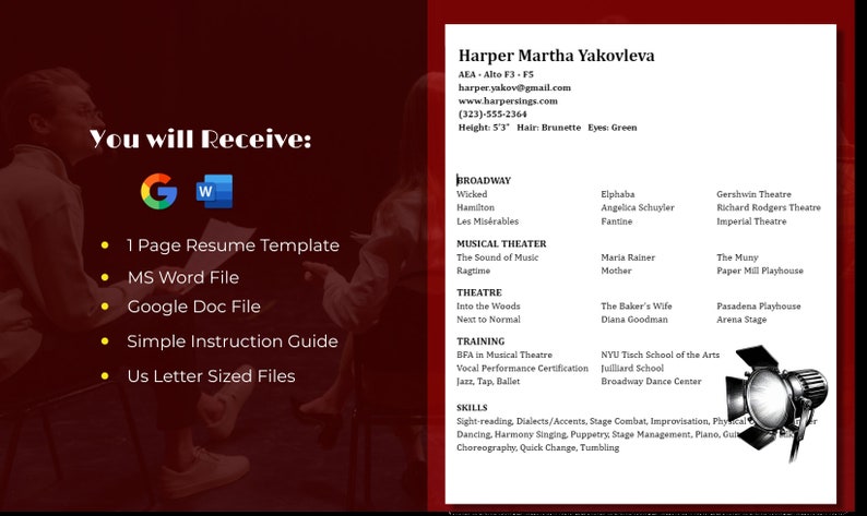 Musical Theater Resume Template - Il 794xN.6057100206 5mal 