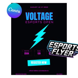 Esports Tournament Flyer Template | Gaming Competition Poster (Digital Download)