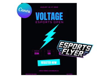 Esports Tournament Flyer Template | Gaming Competition Poster (Digital Download)