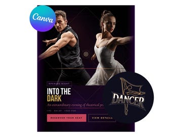Editable Dance Performance Flyer Template | Recital Announcement Poster (Digital Download)