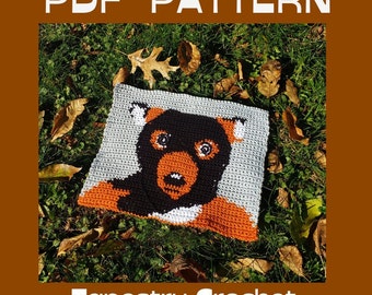 Mr. Fox Tapestry Crochet PDF Pattern, fantastic fun single crochet pattern, graph instructions