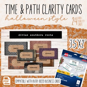 Cartes Oracle imprimables | Heure et chemin | Clarté | Halloween | Lectures de cartes de tarot | Outils de divination | Bricolage | Outils psychiques