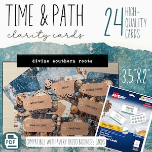 Cartes Oracle imprimables | Heure et chemin | Cartes Clarté | Lectures de cartes de tarot | Outils de divination | Bricolage | Outils psychiques | Cartes de visite