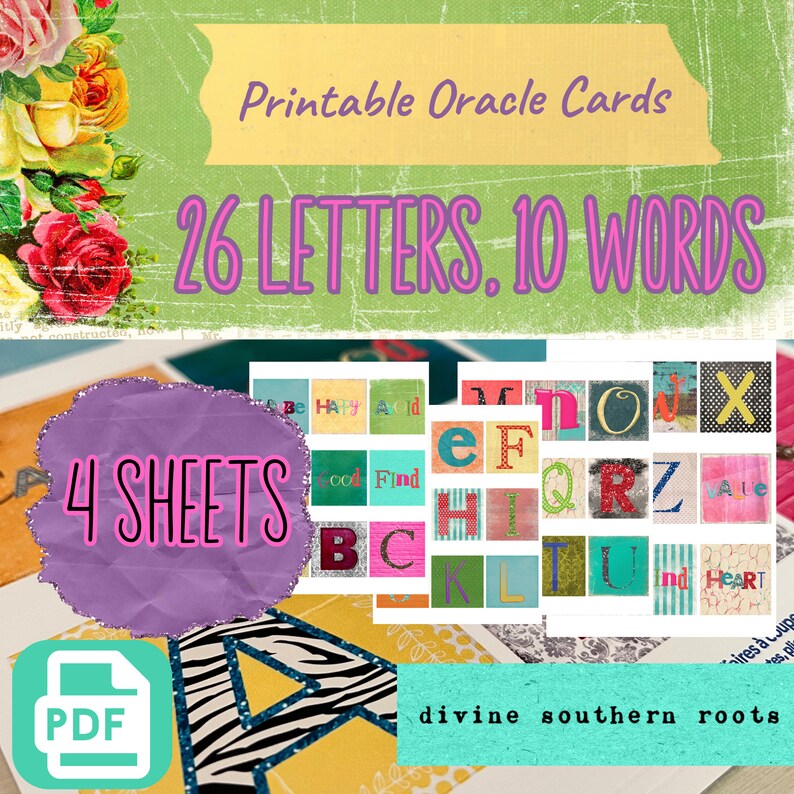 Oracle Letters Letter Cards: Junky Vibe, Printable Oracle Cards, Tarot Card Readings ...
