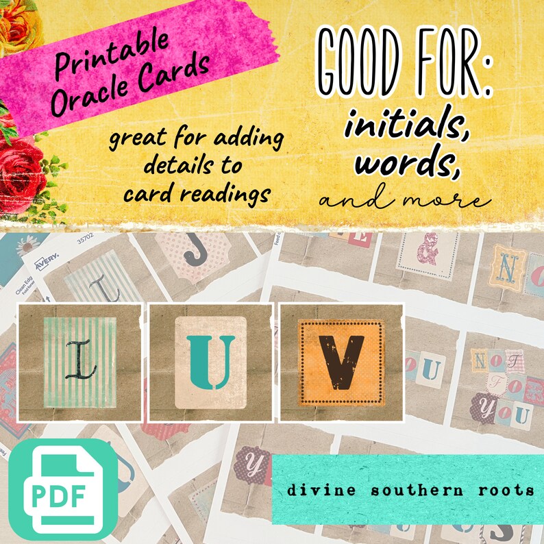 Oracle Letters Letter Cards: Brown Bag Special, Printable Oracle Cards, Tarot Card ...