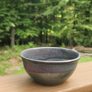 Enchanted Forest Bowl Green and Purple, Ceramic Stoneware image 1