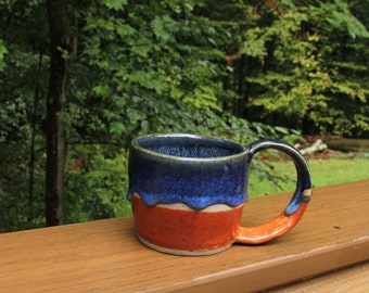 Midnight Marigold Mug - Coffee and Tea Mug, Handmade Ceramic Stoneware