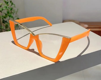 Candy Color Katzenaugen Brille - Leichter Rahmen aus Kunststoff-Metall-Mischung - Modisch für Partys & Reisen - Trendige Damenbrillen