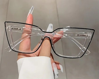 Cat Eye Clear Lens Anime Fashion Cosplay Costume Decorative Glasses Y2K Spectacles for Women