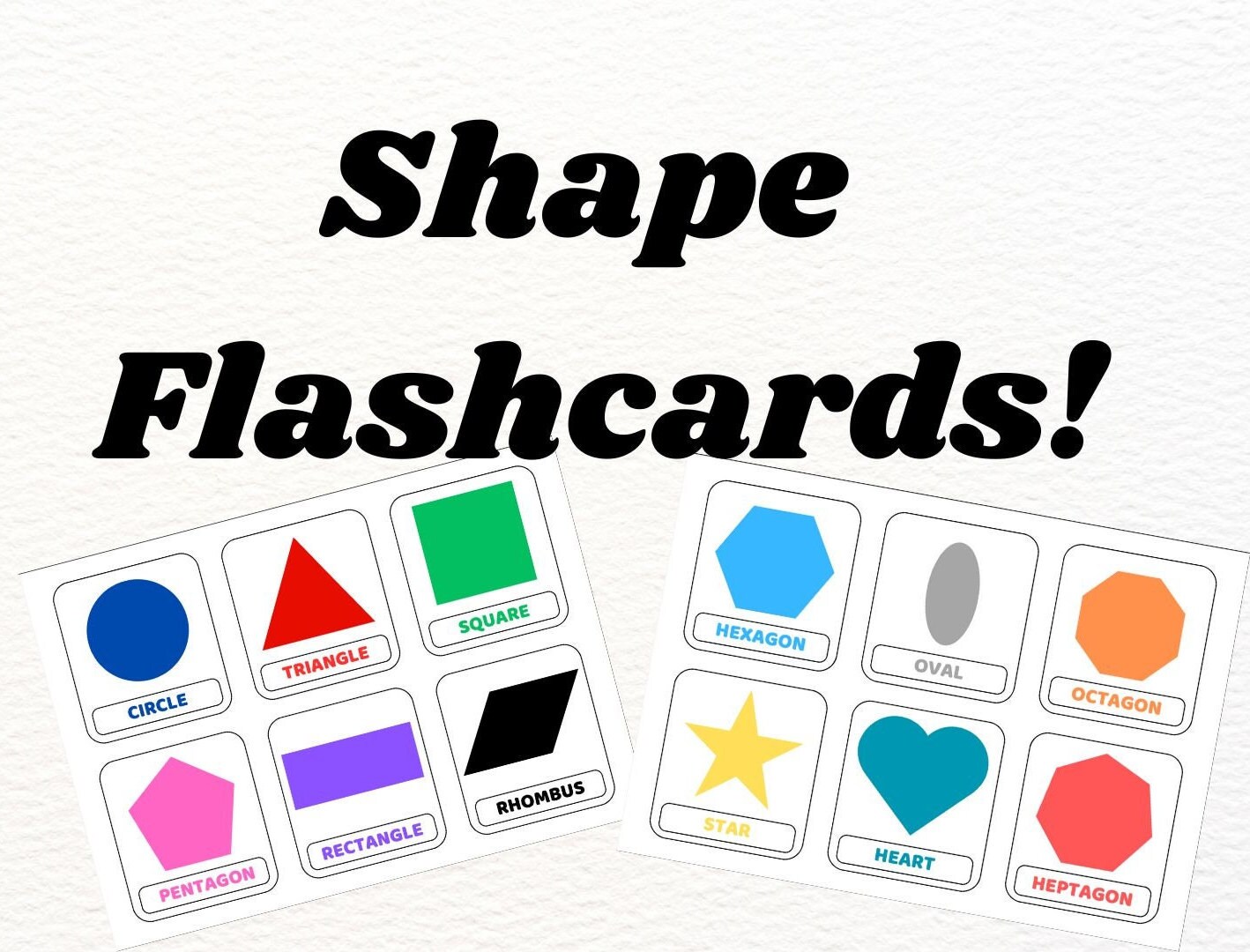 Printable Shape Flashcards Set of 12 Instant Download -  Portugal