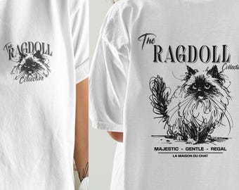 Comfort Colors Ragdoll Cat Shirt, Pocket Logo and Back Design, Majestic Gentle Regal Cat Lover Gift, The Ragdoll Collective Tee