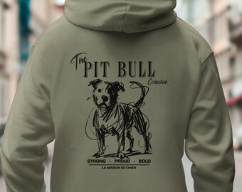 Pit bull Hoodie, Cozy Hoodie, Dog Lover Gift, Pitbull Dog Breed Hoodie, Pit bull Doodle Art Hoodie, Dog Mom Gift, Dog Dad Gift