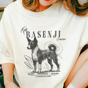 Comfort Colors Basenji T-Shirt, Doodle Art Tee, Dog Lover Gift, Unique Dog Design, Basenji Breed Tee, Stylish Pet Apparel
