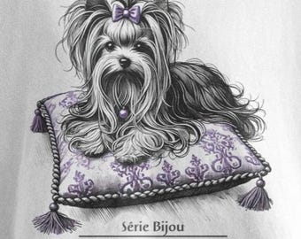 Camiseta Comfort Colors Yorkshire Terrier, camiseta estilo Doodle Art, linda camiseta de perro Yorkie, regalo para ella, regalo para mamá perruna, camiseta artística para amantes de los Yorkies