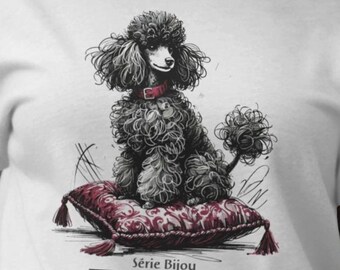 Comfort Colors Pudel-T-Shirt, Doodle-Art-Stil, Schwarzes Pudel-Hunde-Shirt, Geschenkidee für Standardpudel, Süßes Shirt für Hundeliebhaber, Geschenkidee für Pudelmamas