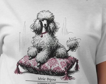 Comfort Colors Pudel-T-Shirt, T-Shirt im Doodle-Art-Stil, Hunde-Shirt, Design in Juwelentönen, Geschenk für Tierliebhaber, süßes Pudel-T-Shirt, Geschenk für Sie