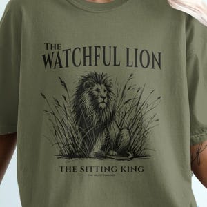 Comfort Colors Watchful Lion T-Shirt, Hand-Drawn Style Lion King Tee, Sketch Style Artwork, Animal Graphic Shirt, Nature Inspired Lion Art