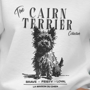 Cairn Terrier Cozy Sweatshirt, Dog Breed Sweatshirt, Pet Doodle Art Sweatshirt, Dog Mom Gift, La Maison du Chien Cairn Art Sweatshirt