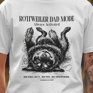 Comfort Colors Rottweiler Dad Mode T-Shirt, Rottweiler Dog Lover Gift, Funny Dog Dad Tee, Doodle Art Style Rottie Shirt, Dog Gift for Him
