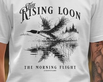 Comfort Colors Rising Loon T-Shirt, Sketch Style Artwork, Hand-Drawn Style Water Bird Tee, Nature Lover Gift, Linework Animal Tee, Lion Art