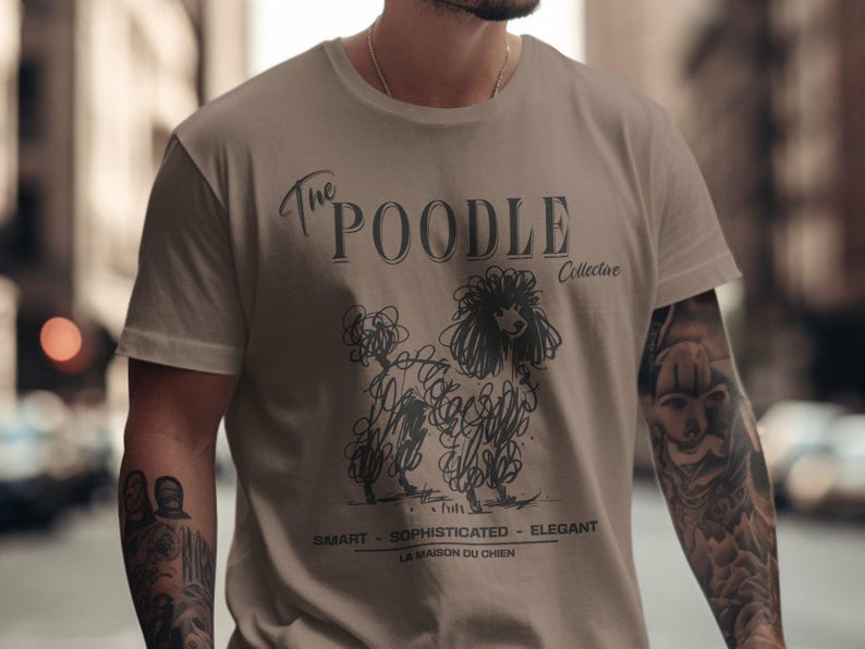 Comfort Colors Poodle T-Shirt, Doodle Art Dog Tee, Poodle Collective Shirt, Dog Lover Gift, Pet Breed Tee, Trendy Graphic Tee, Poodle Mom Espresso