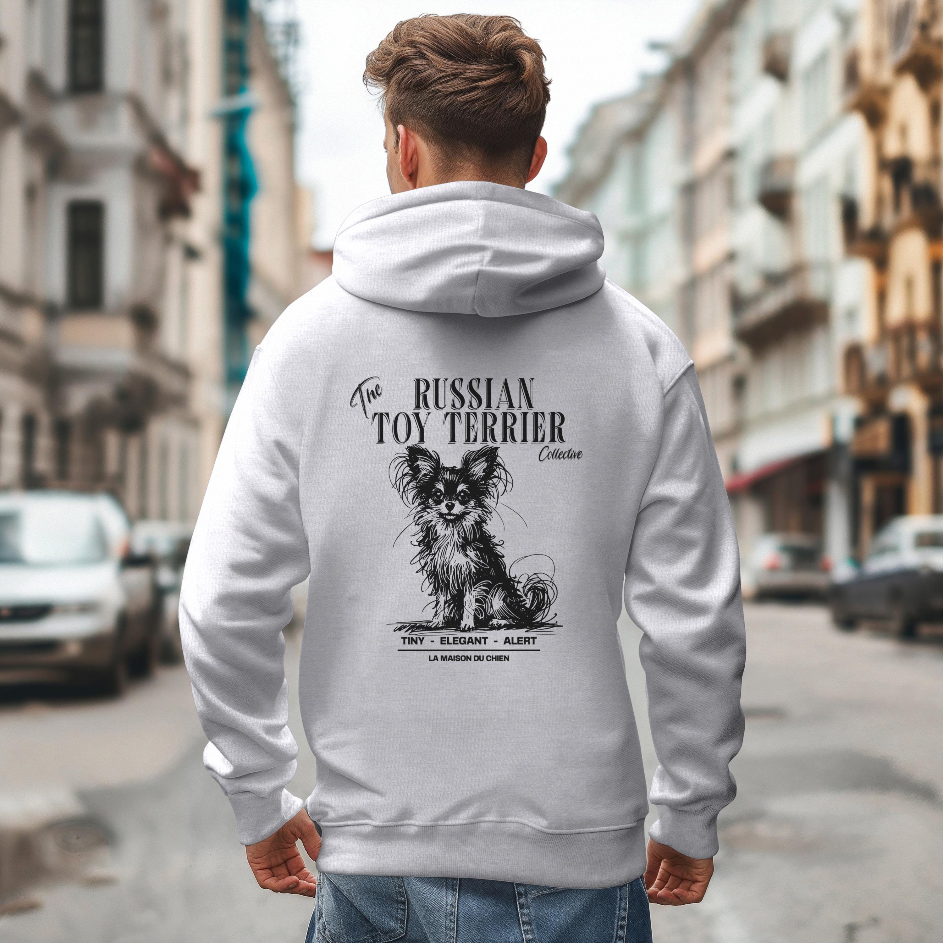 Russian Toy Adult Hoodie, Doodle Art Pet Breed Hoodie, Dog Mom