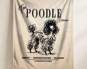 Manta para animais de estimação com estampa de poodle, manta exclusiva com estampa de poodle, presente para amantes de animais de estimação, presente para pais de cachorro.