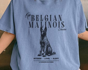Comfort Colors Belgian Malinois T Shirt, Doodle Art Dog Tee, Dog Lover Gift, Belgian Malinois Mom Dad, Malinois Lovers Gifts