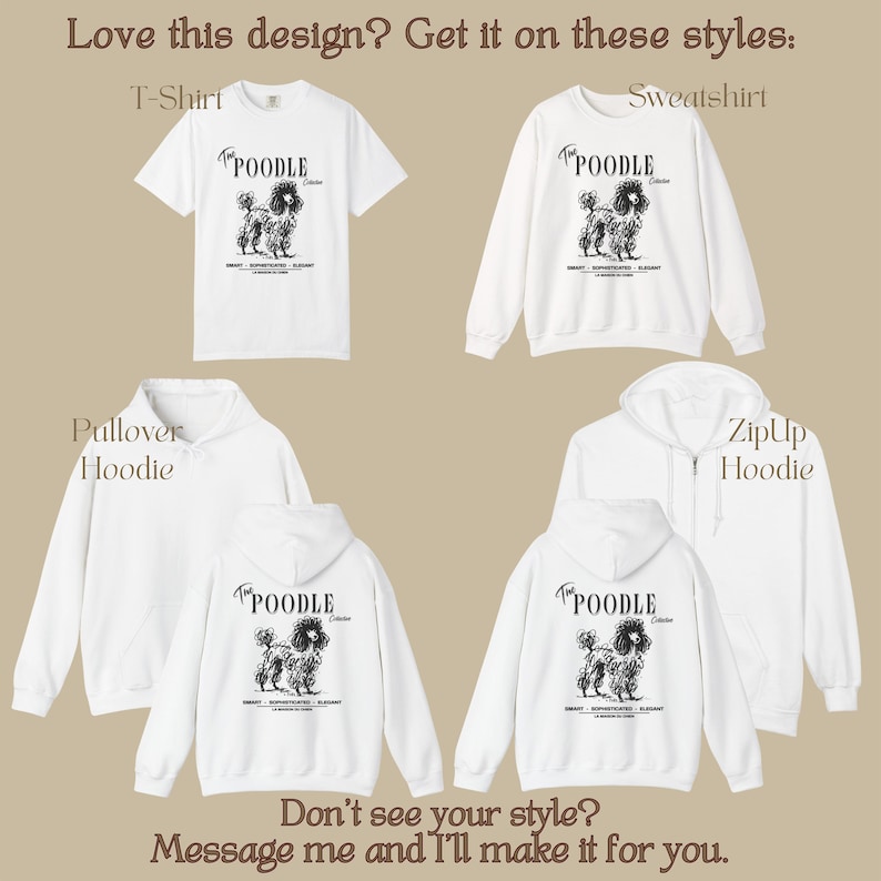Comfort Colors Poodle T-Shirt, Doodle Art Dog Tee, Poodle Collective Shirt, Dog Lover Gift, Pet Breed Tee, Trendy Graphic Tee, Poodle Mom image 2