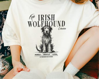 Comfort Colors Irish Wolfhound T-Shirt, Doodle Art Tee, Dog Lover Gift, Wolfhound Breed Shirt, Irish Wolfhound Gift, Dog Mom T-Shirt