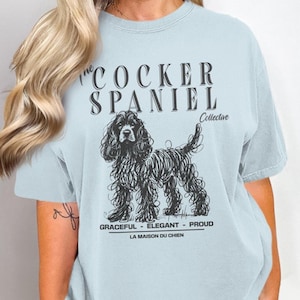 Comfort Colors Cocker Spaniel T-Shirt, Doodle Art Dog Tee, Dog Lover Gift, Cocker Spaniel Mom, Cocker Spaniel Dad, Dog Breed Shirt