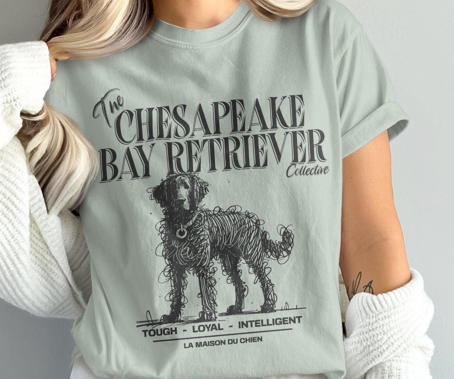 Comfort Colors Chesapeake Bay Retriever T-Shirt, Doodle Art Dog Tee, Unisex Dog Lover Shirt, Gift for Dog Mom, Chesapeake Retriever Gifts