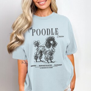 Comfort Colors Poodle T-Shirt, Doodle Art Dog Tee, Poodle Collective Shirt, Dog Lover Gift, Pet Breed Tee, Trendy Graphic Tee, Poodle Mom Chambray