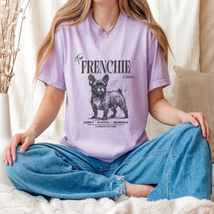 Comfort Colors French Bulldog T-Shirt, Doodle Art Style, Quirky Frenchie Tee, French Bulldog Lover Gift, Dog Shirt, Dog Mom Gift