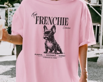 Comfort Colors French Bulldog T-Shirt, Frenchie Doodle Art Tee, Dog Mom Gift, Dog Dad Gifts, Unique French Bulldog Gift, Best Friend Tee