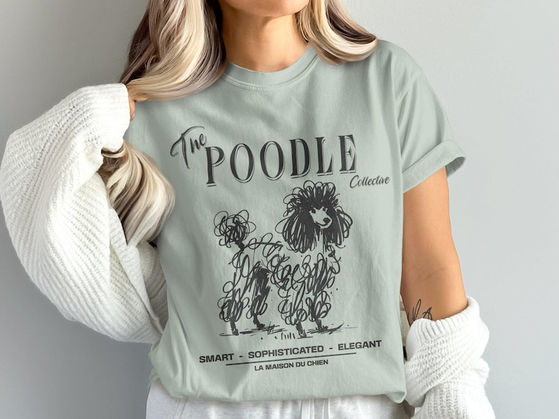 Comfort Colors Poodle T-Shirt, Doodle Art Dog Tee, Poodle Collective Shirt, Dog Lover Gift, Pet Breed Tee, Trendy Graphic Tee, Poodle Mom Bay