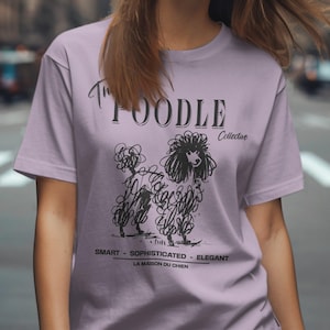Comfort Colors Poodle T-Shirt, Doodle Art Dog Tee, Poodle Collective Shirt, Dog Lover Gift, Pet Breed Tee, Trendy Graphic Tee, Poodle Mom Orchid