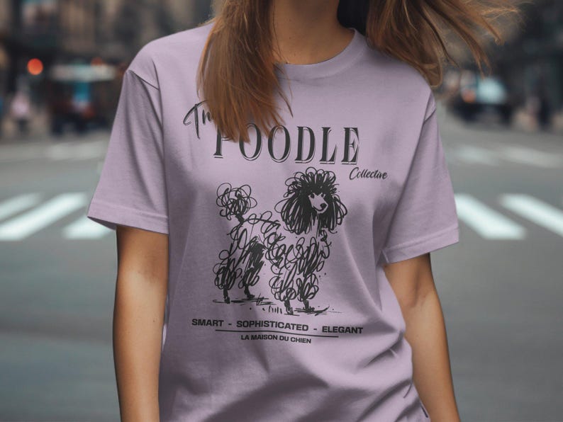Comfort Colors Poodle T-Shirt, Doodle Art Dog Tee, Poodle Collective Shirt, Dog Lover Gift, Pet Breed Tee, Trendy Graphic Tee, Poodle Mom Orchid