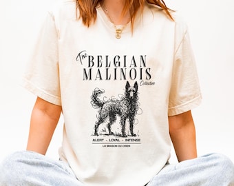 Comfort Colors Belgian Malinois T Shirt, Doodle Art Dog Tee, Dog Lover Gift, Dog Mom, Dog Dad, Belgian Malinois Gift, Dog Breed Shirt