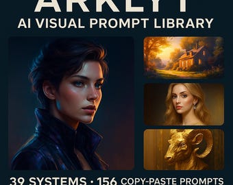 Arklyt • Visual Prompt Library – 39 Prompt Systems + 156 Ready-to-Use Prompts (PDF + CSV)