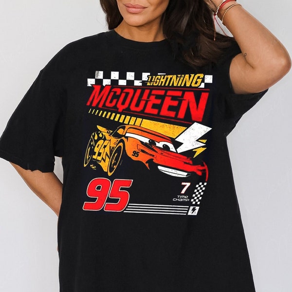 Vintage Lightning Mcqueen 95 Shirt, Lightning McQueen Disney Cars Shirt, Disney Car Pixar Shirt, Disneycar Land Shirt