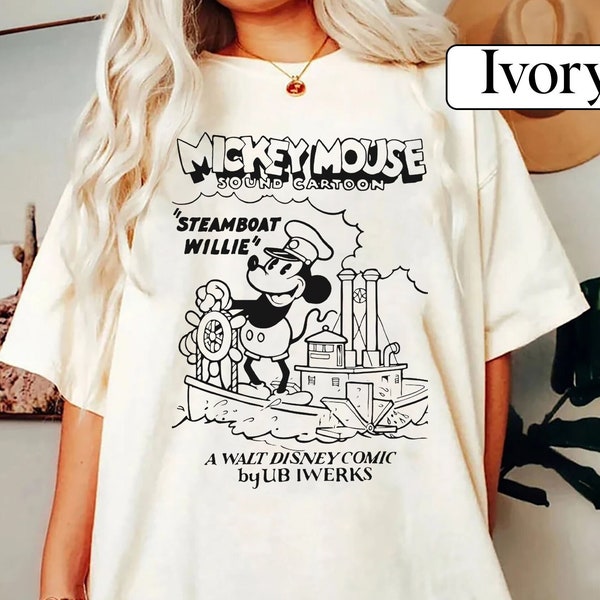 Mickey Mouse Steamboat Willie Poster Homage Shirt Walt Disney World Shirt Gift Ideas Men Women Sweatshirt-Hoodie