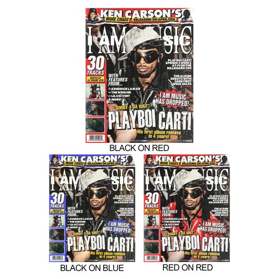 Playboi Carti Magazine Poster, 16x20in Art Print, I Am Music