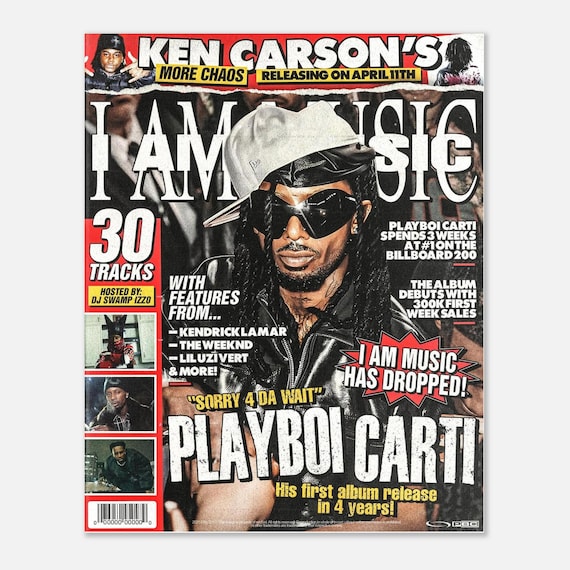 Playboi Carti 2025 Magazine Poster, 8x10in Art Print, I Am