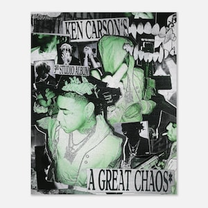 Ken Carson Collage Poster, 16x20in Art Print, A Great Chaos, More Chaos, Teen X, Music Poster, Room Decor, Wall Art, No Frame